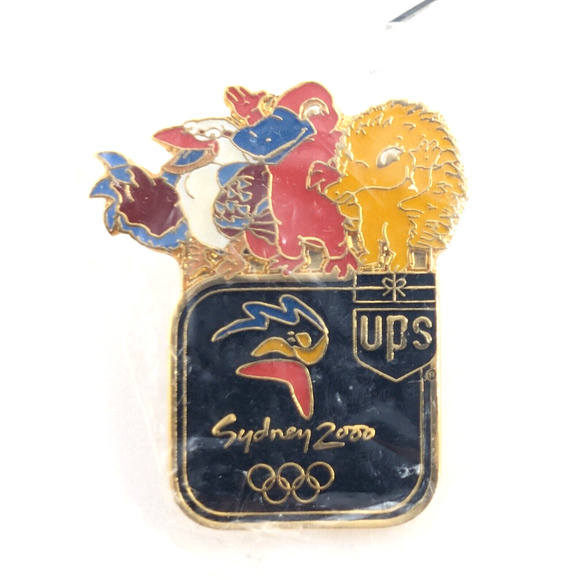 VTG 2000 Sydney Summer Olympics Mascots UPS United Parcel Service Logo Ename Pin - Picture 1 of 5